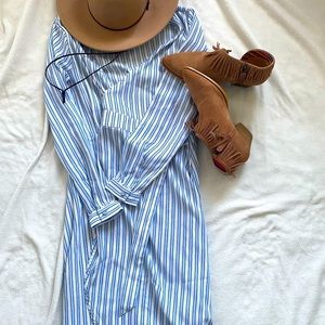 Stripe wrap dress